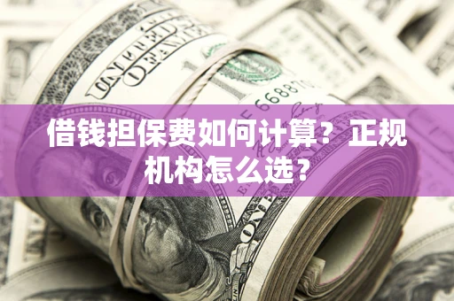 武汉借钱担保费如何计算？正规机构怎么选？